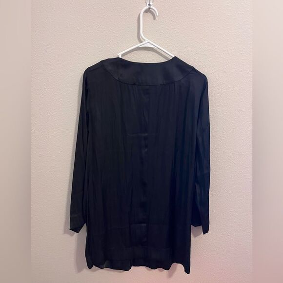 LANE BRYANT - Long-Sleeve V-Neck Satin Tunic - Picture 5 of 5